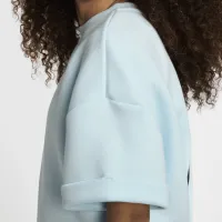 Nike Sportswear Tech Fleece женская оверсайз Short-Sleeve Cropped Top синий