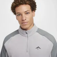Nike Trail Polartec® чоловічі 1/4-Zip Fleece Running Top колір сірий