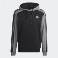 Кофта/футболка adidas Essentials Melange French Terry Толстовка с капюшоном HL1976 - черно-серая