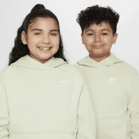 Nike Sportswear Club Fleece Big детские Pullover Толстовка с капюшоном (Extended Size) цвет зеленый