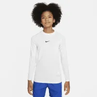 Nike Pro Big детские (для мальчиков) Dri-FIT Long-Sleeve Top цвет белый