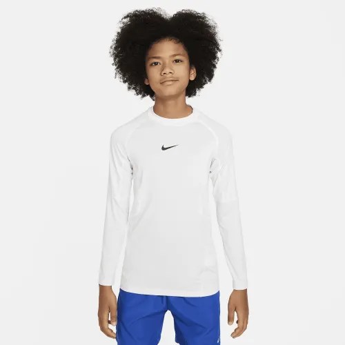 Nike Pro Big детские (для мальчиков) Dri-FIT Long-Sleeve Top цвет белый