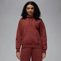 Nike Jordan Flight Fleece женская Satin-Lined Pullover Толстовка с капюшоном цвет коричневый