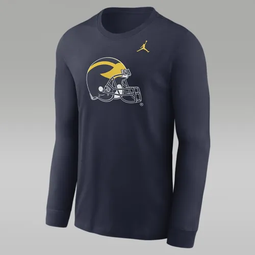 Michigan Wolverines Alternate Logo мужские Nike College Long-Sleeve футболка синий
