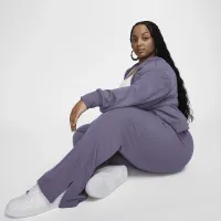 Nike Sportswear Chill Knit женская Tight Mini-Rib Flaцвет красный лосины (большие размеры) цвет фиолетовый