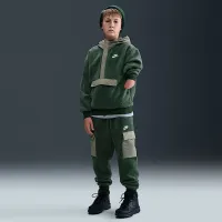 Nike Sportswear Club Fleece Big дитячі Loose 1/4-Zip Толстовка з капюшоном колір зелений
