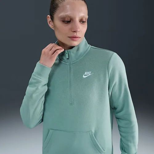 Nike Sportswear Club Fleece женская 1/2-Zip свитшот цвет зеленый