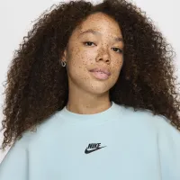 Nike Sportswear Tech Fleece женская оверсайз Short-Sleeve Cropped Top синий