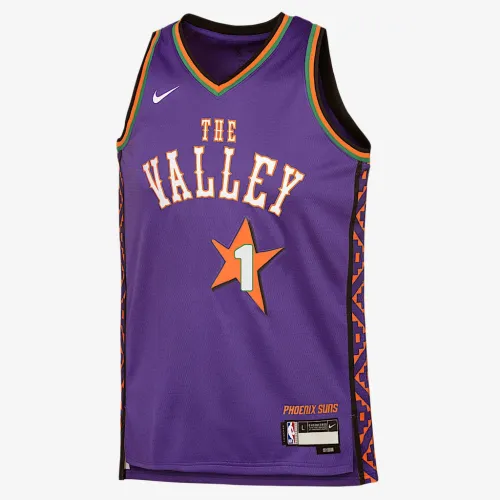 Devin Booker Phoenix Suns 2024/25 City Edition Big детские Nike Dri-FIT NBA Swingman Jersey цвет фиолетовый