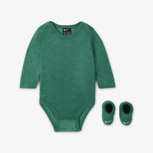 Nike Baby (0-9M) Velour Swoosh 2-Piece Bodysuit Boxed набор цвет зеленый