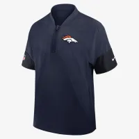 Denver Broncos Sideline Coach мужские Nike NFL 1/2-Zip Short-Sleeve Hooded Куртка синий