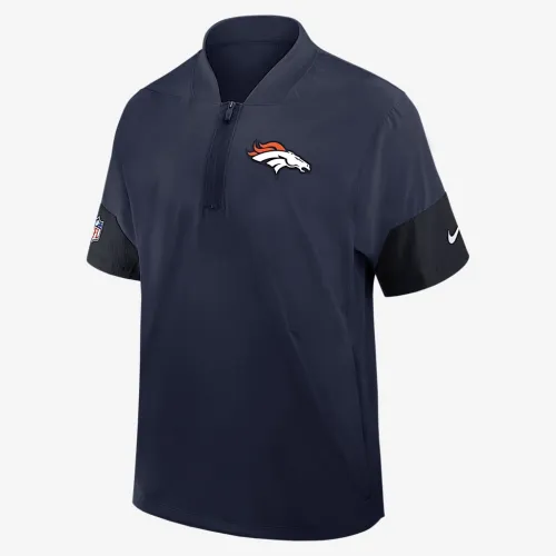 Denver Broncos Sideline Coach чоловічі Nike NFL 1/2-Zip Short-Sleeve Hooded Куртка блакитний