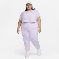 Nike Sportswear Essential женская Cropped Logo футболка (большие размеры) цвет фиолетовый