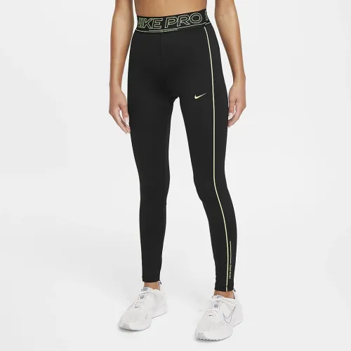 Nike Pro Girls' Dri-FIT Mid-Rise лосины цвет черный