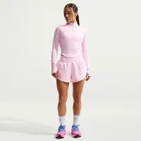 Nike Tempo Flow Swoosh женская Dri-FIT Mid-Rise Brief-Lined Running шорты Pink