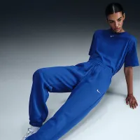 Nike Sportswear Phoenix Fleece женская С высокой Талией оверсайз Sweatpants синий