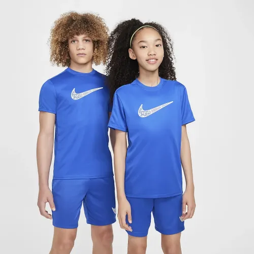 Nike Trophy23 Big дитячі Dri-FIT Short-Sleeve Top блакитний