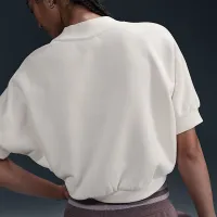 Nike Sportswear Collection жіноча Crew-Neck Short-Sleeve Cropped French Terry Top колір білий