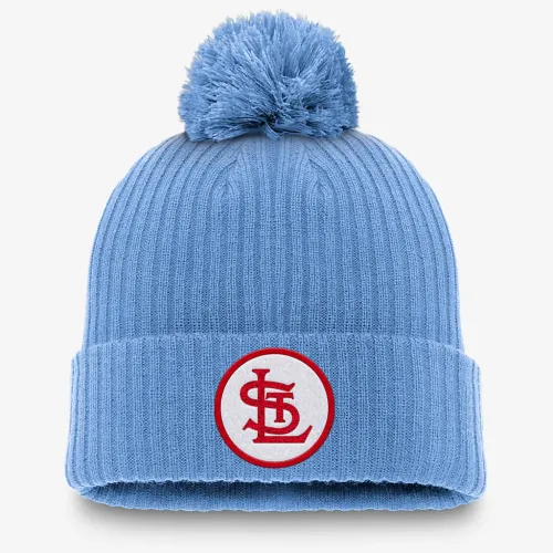 St. Louis Cardinals Cooperstown Peak мужские Nike MLB Cuffed Pom Beanie синий
