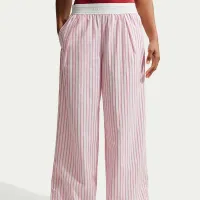 Nike Sportswear Chill Poplin женская Loose Mid-Rise Woven Striped Pants Pink