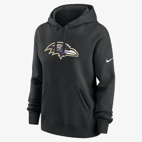 Baltimore Ravens Club женская Nike NFL Pullover Толстовка с капюшоном цвет черный