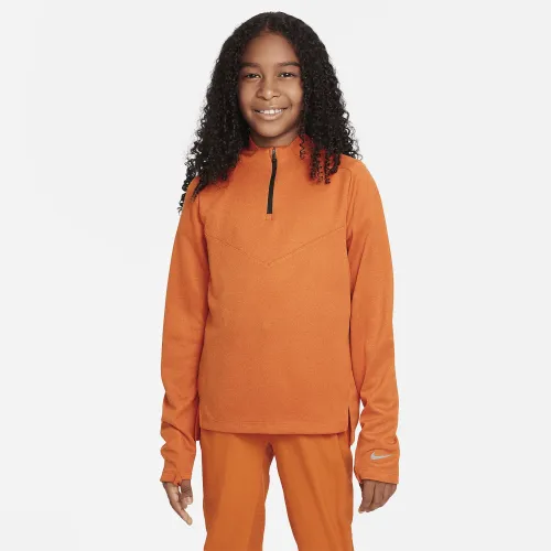 Nike Dri-FIT Multi Tech Big детские (для мальчиков) 1/2-Zip тренировочные Top Orange