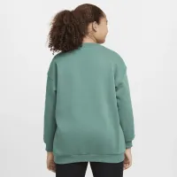 Nike Sportswear Club Fleece Big детские (Girls') оверсайз свитшот (Extended Size) цвет зеленый