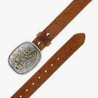 Nike Country чоловічі Rhinestone Plaque Buckle Embossed Leather Belt колір коричневий