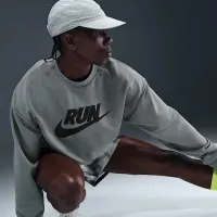 Nike мужские Dri-FIT Fleece Running Crew цвет серый