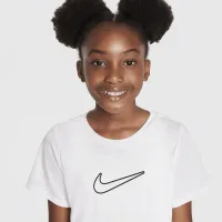 Nike One Fitted Big дитячі (Girls') Dri-FIT Short-Sleeve Top колір білий