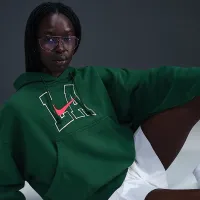 Nike Sportswear Phoenix Fleece женская Over-оверсайз Толстовка с капюшоном цвет зеленый