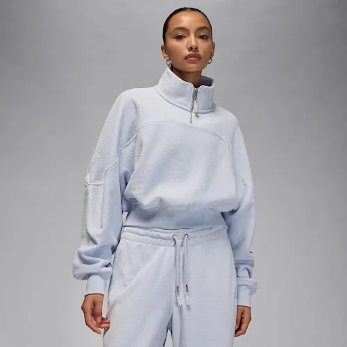 Nike Jordan Flight Fleece женская Quarter-Zip Top цвет серый