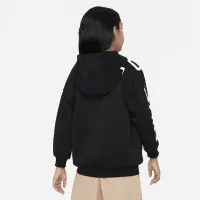 Nike Air Club Fleece Big детские (Girls') оверсайз Full-Zip Толстовка с капюшоном цвет черный