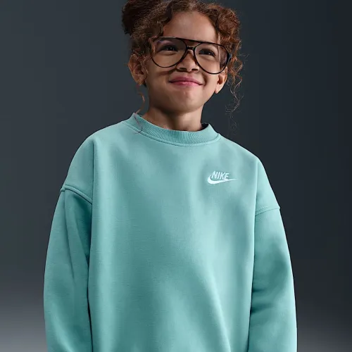 Nike Sportswear Club Fleece Big детские оверсайз свитшот цвет зеленый