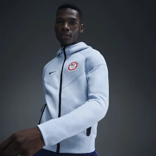 Team USA Tech Fleece Windrunner чоловічі Nike Full-Zip Толстовка з капюшоном блакитний