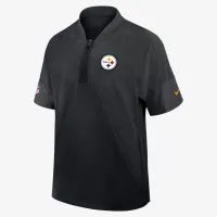 Pittsburgh Steelers Sideline Coach чоловічі Nike NFL 1/2-Zip Short-Sleeve Hooded Куртка колір чорний