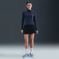 Nike Sportswear Chill Knit женская Slim Long-Sleeve Mock-Neck футболка синий