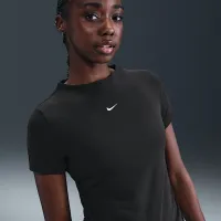 Nike Sportswear Chill Knit жіноча Tight Short-Sleeve Mock-Neck Top колір чорний