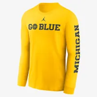 Nike Michigan Wolverines баскетбольные Icon мужские Jordan College Long-Sleeve футболка синий