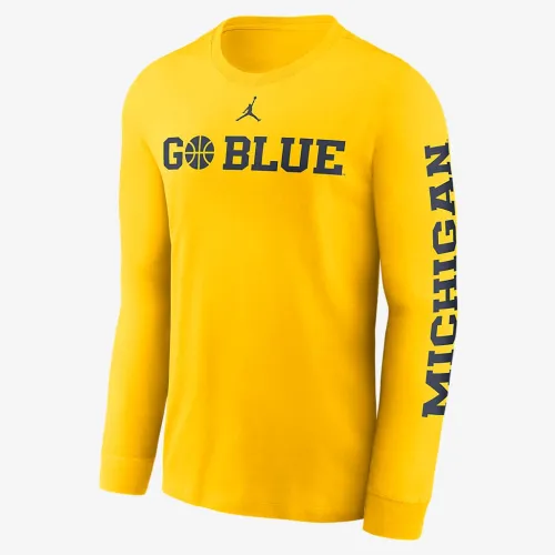 Nike Michigan Wolverines баскетбольные Icon мужские Jordan College Long-Sleeve футболка синий