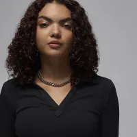 Nike Jordan женская Long-Sleeve Knit Top цвет черный