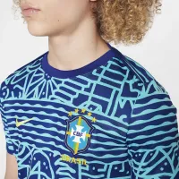 Brazil Academy Pro Big детские Nike Dri-FIT Soccer Pre-Match Short-Sleeve Top синий