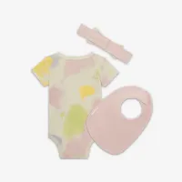 Nike повязка на голову, Bib and Bodysuit Box набор Baby 3-Piece Box набор цвет белый