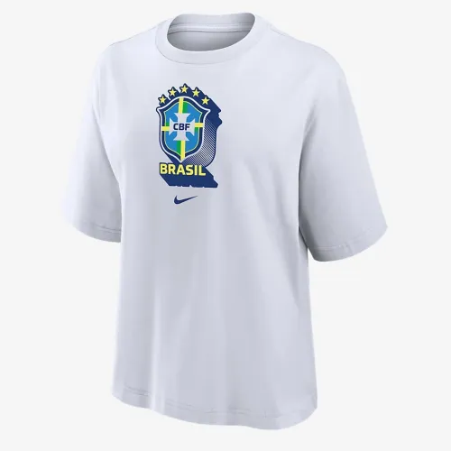 Brazil жіноча Nike Soccer Boxy футболка колір білий