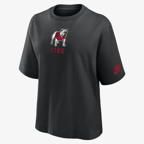 Georgia Bulldogs Legacy Established Boxy женская Nike College футболка цвет черный