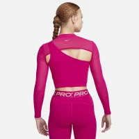 Nike Pro жіноча Long-Sleeve Cropped Top Pink