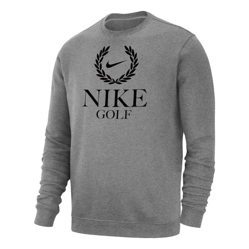 Nike для гольфу Club Fleece чоловічі Crew-Neck світшот колір сірий