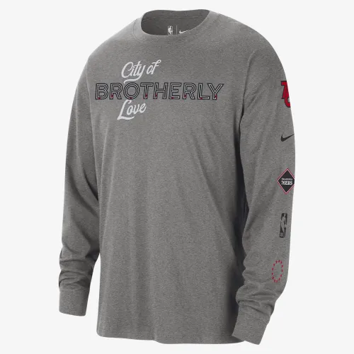 Philadelphia 76ers 2023/24 City Edition Men's Nike NBA Max90 Long-Sleeve T-Shirt