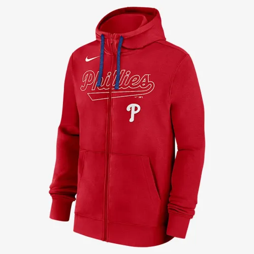 Philadelphia Phillies Knockout Script чоловічі Nike MLB Full-Zip Толстовка з капюшоном колір червоний