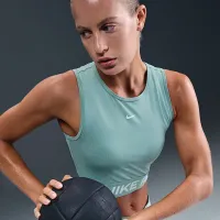 Nike Pro жіноча Dri-FIT Cropped Tank Top колір зелений